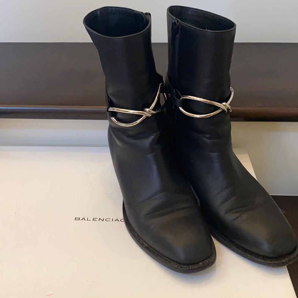 Balenciaga veau box glacé boots